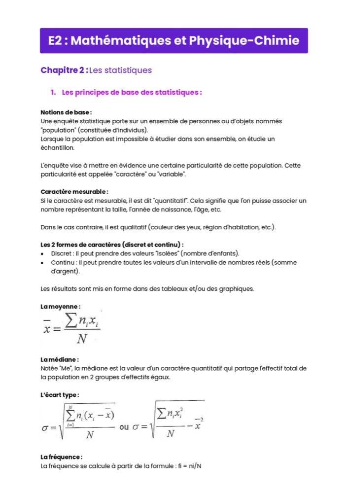 Example Fiche de Révision BTS BioAlc